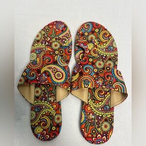Bohemian Hippie Tribal Paisley Multicolor Sandals Slip-ons for Women 11
